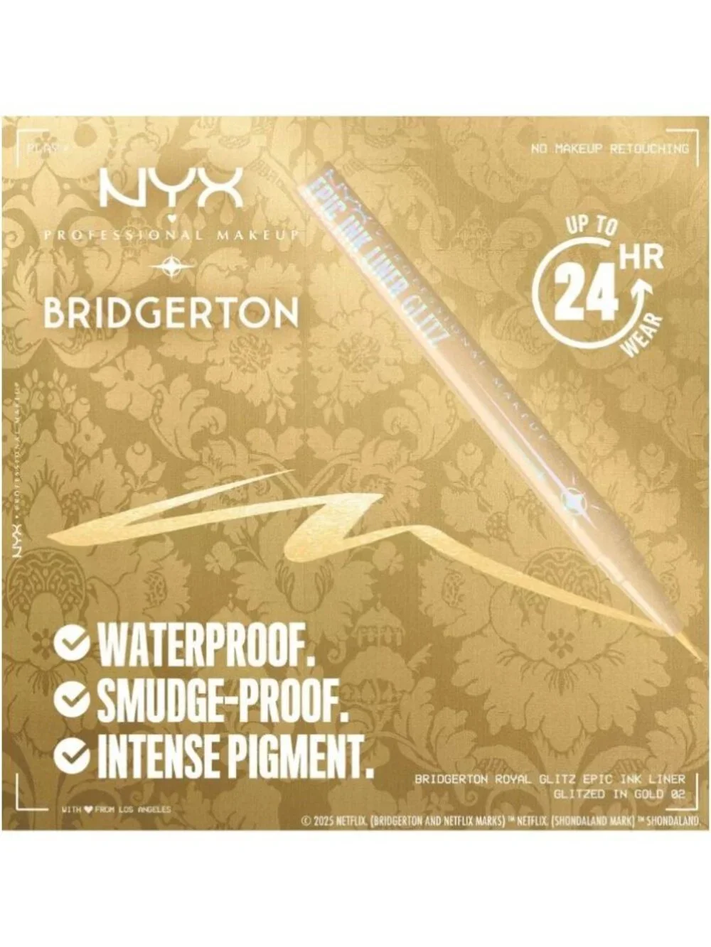 NYX Professional Makeup Bridgerton Royal Epic Ink Liner Glitzed in Gold Set of 2